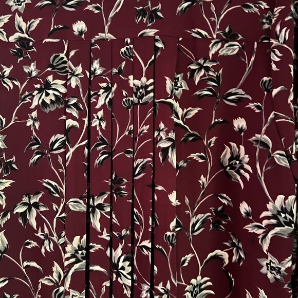 J JILL Button Front Collared Floral Tunic Top Shirt Blouse Small Long Sleeve - Picture 8 of 9